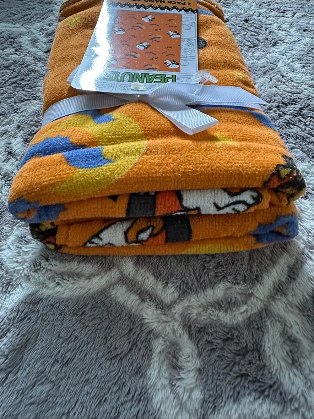 Peanuts Snoopy Orange Halloween Hand Towels - 2 Pack 16” x 26”
